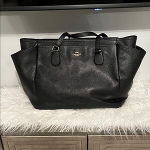 Coach Black Tote Bag with Gold Accents